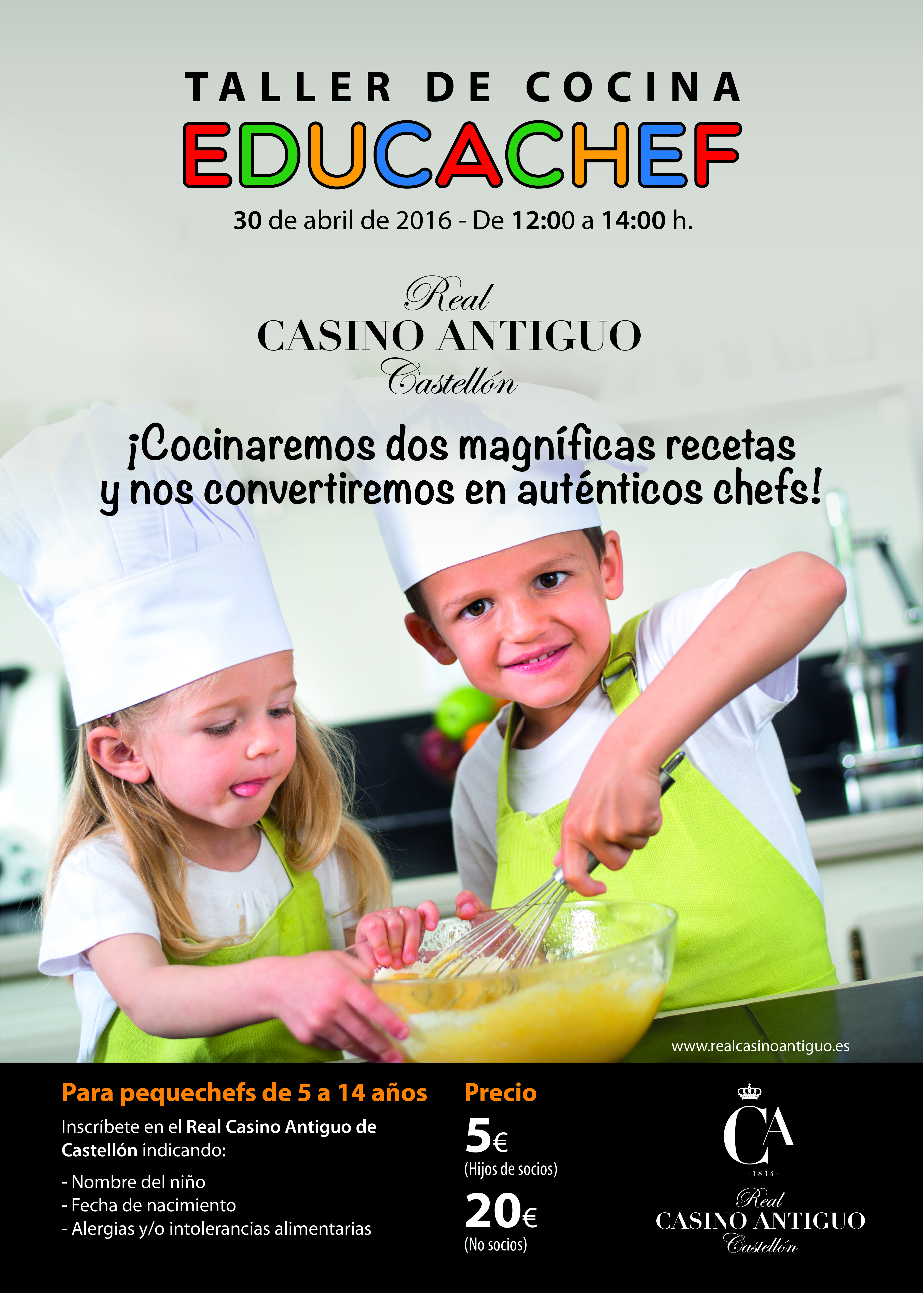 Próximos Eventos ‹ Taller de Cocina para niños ‹ Real Casino Antiguo  Castellón